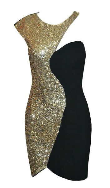 Asymmetrical Sequin Dash Dress- Other Colors