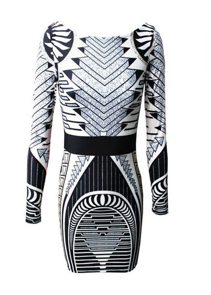 Black And White Geometric Dress