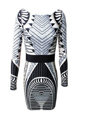 Black And White Geometric Dress