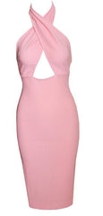 Bustier Wrap Dress Pastel Pink