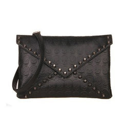 Beaded Skull Clutch Black