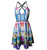 Abstract Pattern Open Back Dress