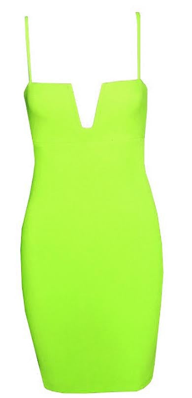 Bodycon Sleek Dress- Neons (FINAL SALE)