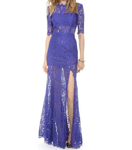 Purple Maxi Lace Dress