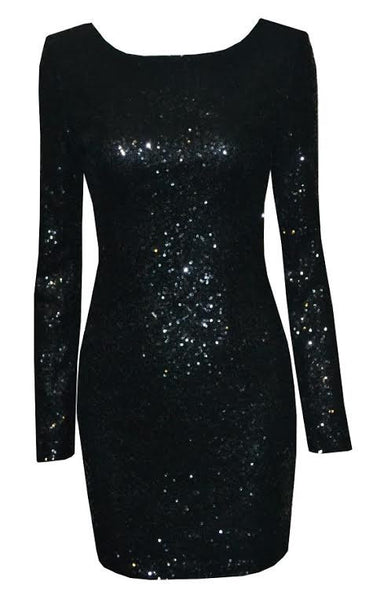 Bodycon Open Back Sequin Dress