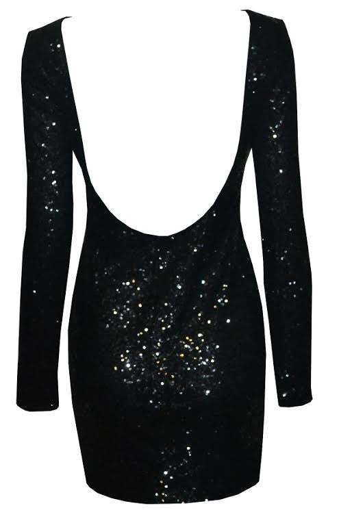 Bodycon Open Back Sequin Dress