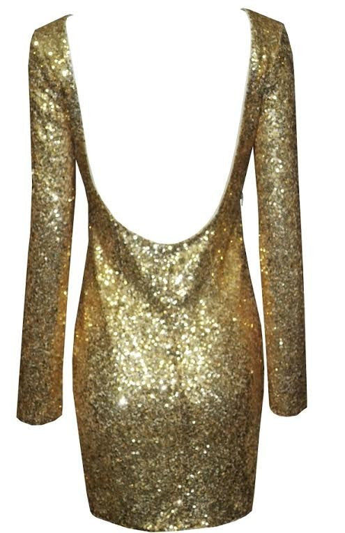 Bodycon Open Back Sequin Dress