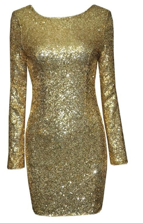 Bodycon Open Back Sequin Dress