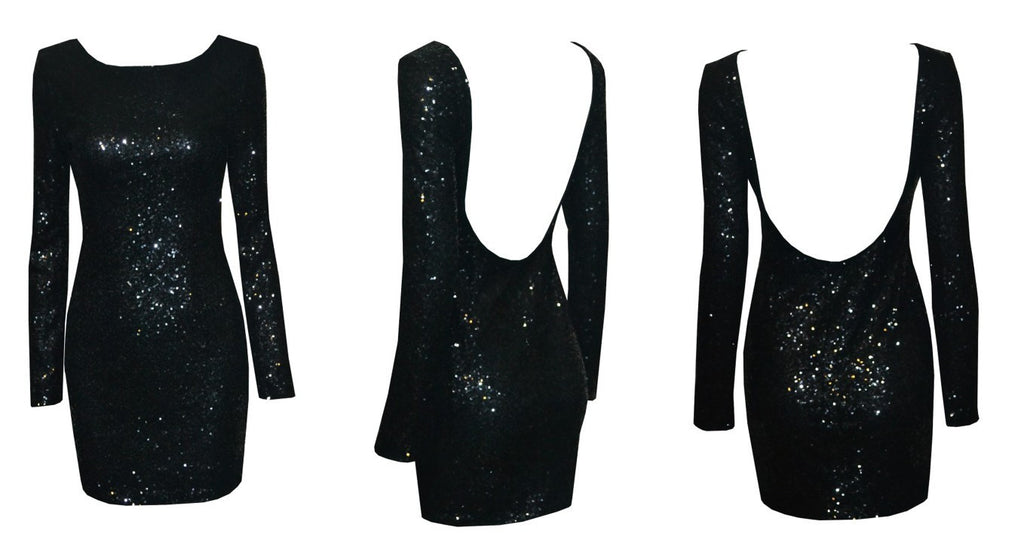 Bodycon Open Back Sequin Dress