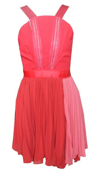 Chiffon Pink Pleat Party Dress