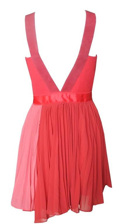 Chiffon Pink Pleat Party Dress