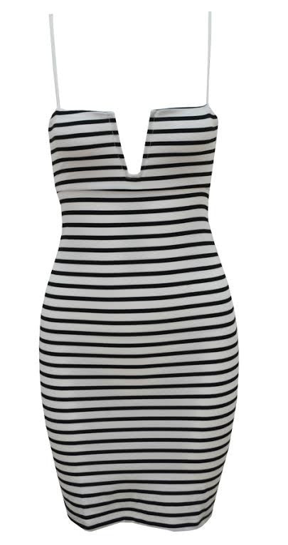 Bodycon Sleek Dress Stripe