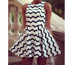 Black and White Swirl Dress