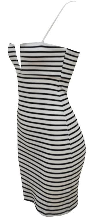 Bodycon Sleek Dress Stripe