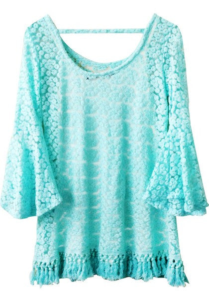 Boho Crochet Dress Teal