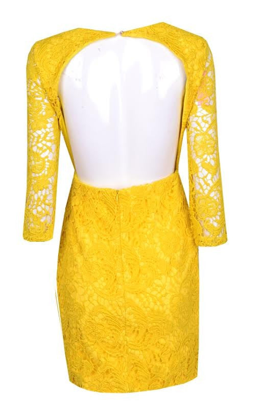 Ashley Yellow Lace Dress