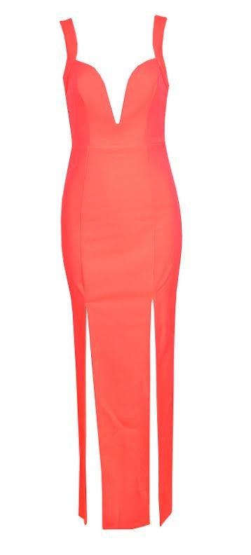 Bodycon Slit Maxi Pink