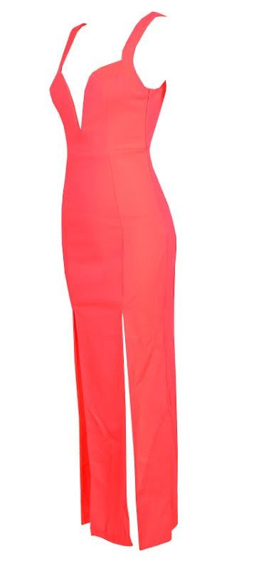 Bodycon Slit Maxi Pink