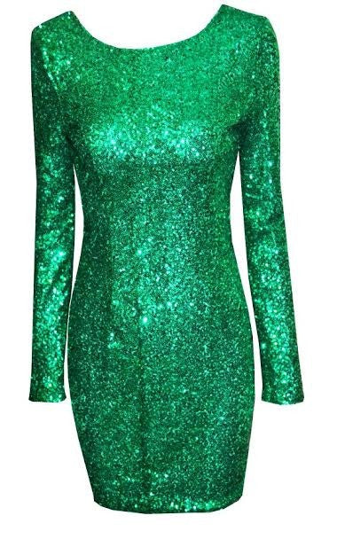 Bodycon Open Back Sequin Dress