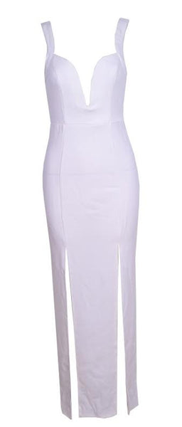 Bodycon Slit Maxi White