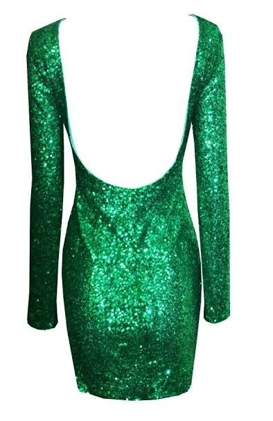 Bodycon Open Back Sequin Dress